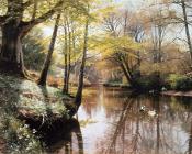 A River Landscape in Springtime - 佩德·莫克·曼斯特德